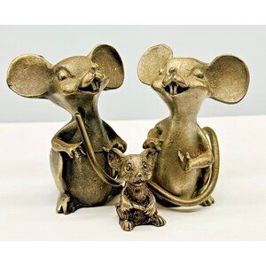 Hudson Pewter Mouse Mice Family Mother Father Couple Baby 3 pieces WF